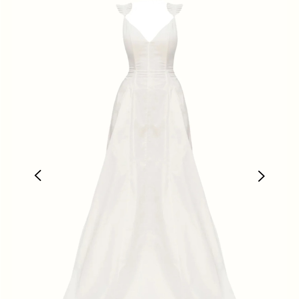 NWT Andrea Iyamah Vola White Maxi Dress - Picture 10 of 13
